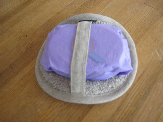 Linen Terry Body Scrubber with Goats Milk/Lavender Soap Bar